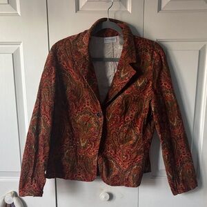Villager Women's Paisley Blazer - Red and Brown